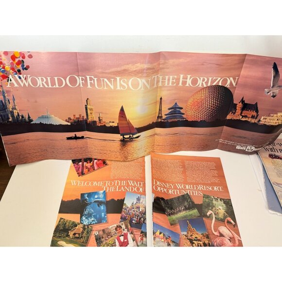 Vtg 1986 Walt Disney World Resort Delta Airline Sea World Advertisement Print Ad - Picture 3 of 5